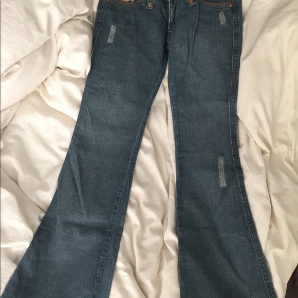 Frankie B jeans floral design flare size 4 - Picture 3 of 6